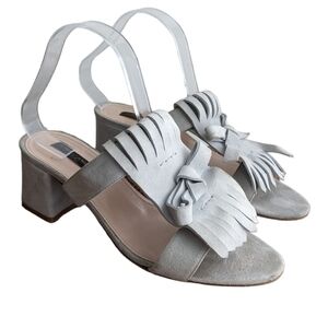 Alberto Zago suede Open Toe Casual tassel Slide grey size 39 9US s2